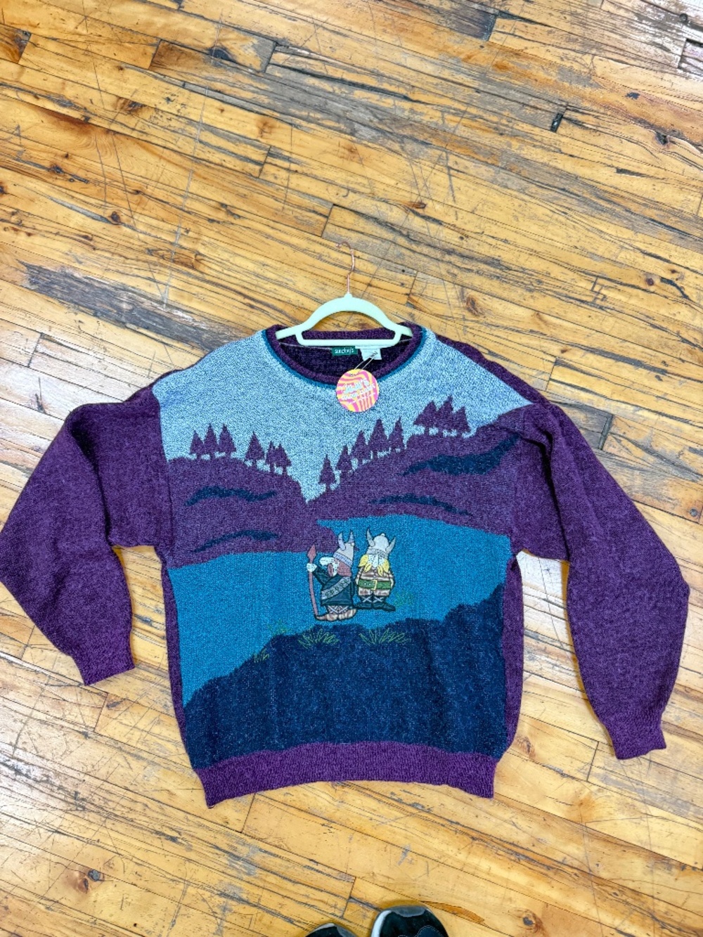 vintage wool-knit sweater size L